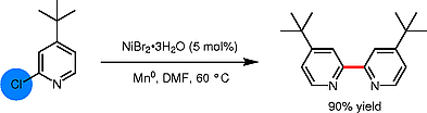 TOC graphic for "Substituted 2,2′-Bipyridines by Nickel Catalysis: 4,4′-Di-tert-butyl-2,2′-bipyridine"