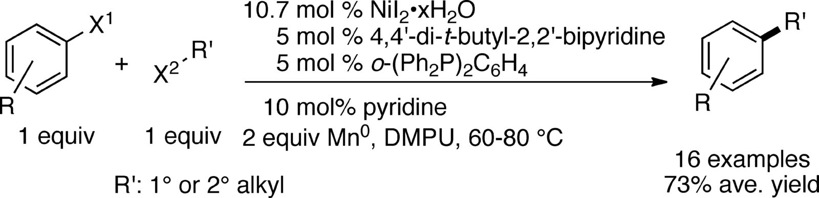 TOC graphic for "Nickel-Catalyzed Reductive Cross-Coupling of Aryl Halides with Alkyl Halides"