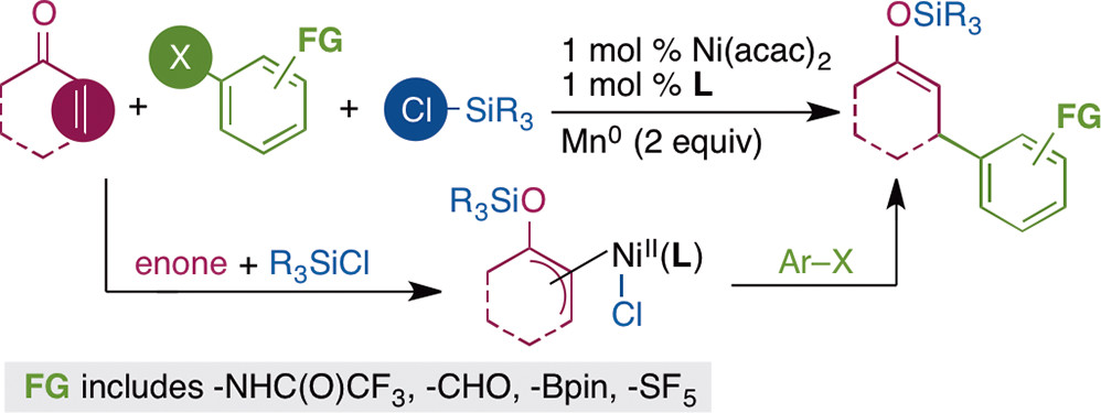 TOC graphic for "Nickel-catalyzed reductive conjugate addition to enones via allylnickel intermediates"