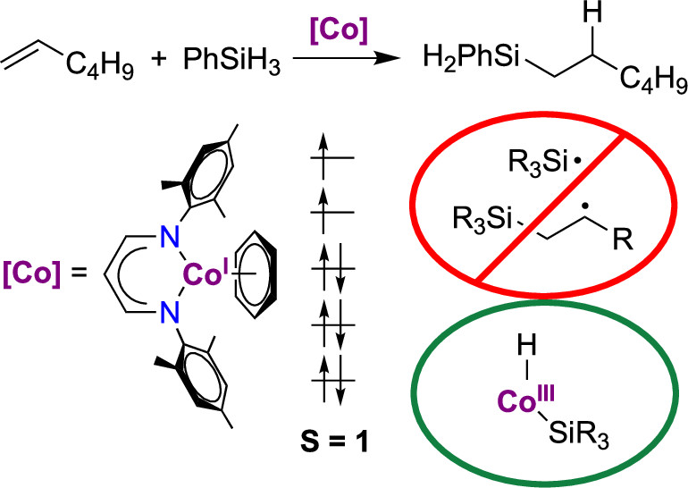 TOC graphic for "Mechanistic Study of Alkene Hydrosilylation Catalyzed by a β-Dialdiminate Cobalt(I) Complex"