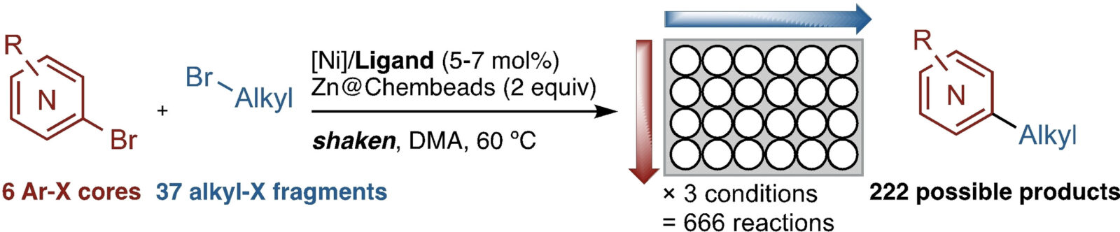 TOC graphic for "ChemBead Enabled High-Throughput Cross-Electrophile Coupling Reveals a New Complementary Ligand"