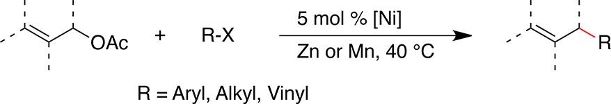 TOC graphic for "Selective cross-coupling of organic halides with allylic acetates"
